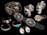 Collection of Sterling Silver Pieces by Native American Artists and Artisans of Taxco.