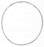 Lady's Elegant Platinum Tapered Hand Cut Baguette Necklace Approximately 10 Carats Diamonds Having Fine Color