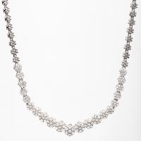 Lady's 14 K White Gold Diamond Necklace with Fine Color and Sparkle