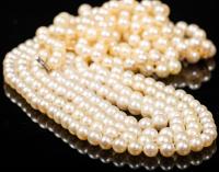 4 Strands of Vintage Pearls: Two Matching Pairs of Necklaces Each Pair Likely Meant to be Worn Together, Fine Quality