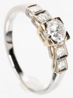 Lady's 14K Gold and Diamond Engagement Rings, One in White Gold with Old European Cut Diamond, One in Yellow Gold
