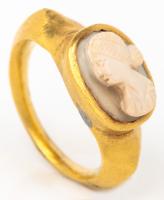 Roman, ca. 2nd-3rd Century, Child's Solid 22K Gold Ring with Cameo + A Quite Small Second Child's Ring of 22K Gold with Tiny Int