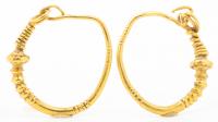 Hellenistic Period, ca. 4th Century B.C., 22K Gold Hoop Earrings