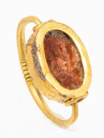 Ancient Egyptian, ca. Late Dynastic Period (5th Century BC), 20K Gold Scarboid Swivel Ring