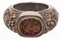 Neo Classical, 18th-19th Century, Silver Ring with Carnelian Intaglio