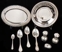 Tiffany & Co. Sterling Silver Pieces Including Two Heavy Serving Spoons, Audubon Pattern, One Slotted Chrysanthemum Patter, S&P