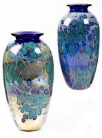 Studio Art Glass by Paul Benduznas, Two Complimenting Vases, One Large One Medium ca. 1990s