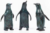 Three Different Bronze Penguin Figures, Beautifully Cast and Patinated