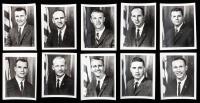 Group 3 "The Fourteen" Vintage Original Signed 4 x 5" B&W Photos 10 of 14 Including: Bassett, Freeman, Aldrin, Bean, Gordon, Eis