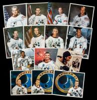 14 Apollo Astronaut White Space Suit Photos Including Moonwalkers Eugene Cernan, Charles Conrad, Alan Bean, Alan Shepard, Edgar