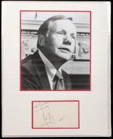 Matted Neil Armstrong Signed Index Card With Black And White Photo