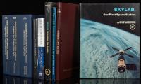 Large Lot Of NASA Reference Material, Two Signed by Scott Carpenter and Al Worden, Commission on Challenger Skylab Material