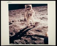 Apollo 11: Vintage Chromogenic Print 'Buzz Aldrin/Visor Photo" Blue Serial Number, Blank on Verso, 'A Kodak Paper', Iconic Photo