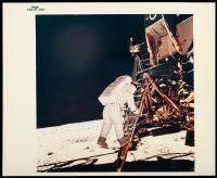 Apollo 11: Vintage Chromogenic Print 'Buzz Aldrin Descending Ladder" Blue Serial Number, Blank on Verso, 'A Kodak Paper', 2nd Ma