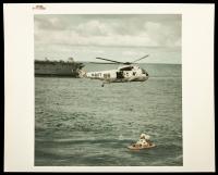 Apollo 11: Vintage Chromogenic Print, Red Serial Number, Recovery Photo with Helicopter 66 and Hornet in View, Blank on Verso, '