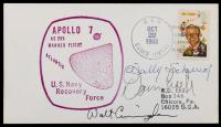 Apollo 7 Crew Signed Splashdown Recovery Cover Signed By Walter Schirra, Donn Eisele And Walter Cunningham