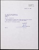 Neil Armstrong Signed Letter Dated 1988 to French Composer Jean-Phillippe Fontainille, COA by Steve Zarelli