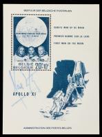 Apollo 11 Belgium Stamp Sheet Signed By Neil Armstrong