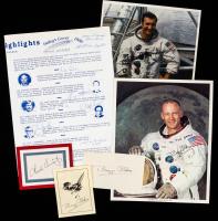 Apollo 11-12 Collection: Three Signed Pieces by Buzz Aldrin Two by Mike Collins, Two Signed Photos by Dick Gordon, Signature by