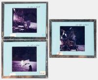 Apollo 12, 14, 15, 16 And 17 Glass Slides With Great Views Of The Earth From The Dick Underwood Collection