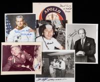 ASTP: Eight (8) Signed 8x10 NASA Stills Representing All 5 On the Mission Including Deke Slayton in White Suit and Several Engin