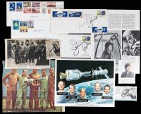 Apollo-Soyuz Collection of 10 Signed Pieces Mostly Leonov and Kubasov, Deke Slayton, Plus Five Signed Pieces by Valentina Teresh