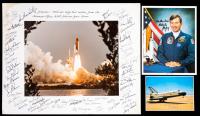 STS-9 Launch Photo With 58 Astronaut Signatures On Mat Plus Many Other Space Shuttle Program Memorabilia