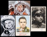 Russian Cosmonauts: Rare Signed Photo by Vladimir Komarov. Also Signed Photos by Valentina Tereshkova (x 2), Valery Bykovski