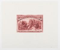 $2 Columbian, Large Die Proof On Thin Card
Light dirt spot at upper right area. Scott 242P1var.