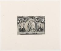 $5 Columbian, Large Die Proof On Thin Card
Generally clean, f-vf. Scott 245P1var.