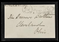 1904 Ida McKinley Free Frank Mourning Cover.
Canton, OH May 1, 1904 postmark and receiving backstamp with "Mrs Ida S McKinley"