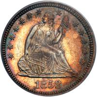 1858 Liberty Seated 25C PCGS Proof 64