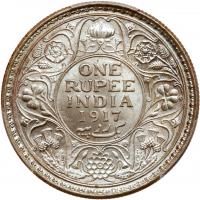 India-British. Rupee, 1917 (C) PCGS MS65 - 2