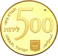 Israel. 500 Lirot, 1975 Choice Brilliant Proof - 2