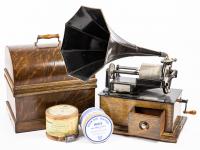 Thomas Edison Concert Phonograph Player ca. 1899. Large, Heavy Player that Used 5" Wax Cylinder Records. In Beautiful Condition