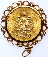 Stunning 50 Peso Gold Coin Pendant in 14K Yellow Gold Bezel - 2