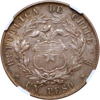 Chile. Peso, 1854-So NGC AU58 - 2