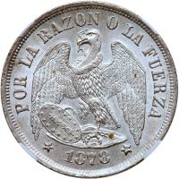 Chile. Peso, 1878-So NGC MS64