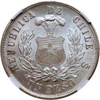 Chile. Peso, 1878-So NGC MS64 - 2