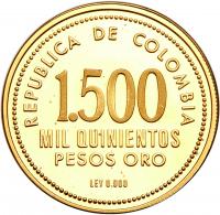 Colombia. 1500 Pesos, 1973 Choice Brilliant Proof - 2