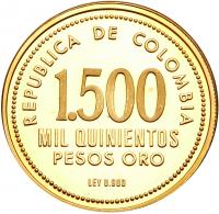 Colombia. 1500 Pesos, 1973 Choice Brilliant Proof - 2