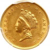 1854 $1 Gold Indian