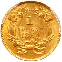 1854 $1 Gold Indian - 2