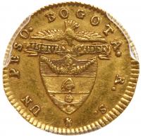 Colombia. Peso, 1838-RS PCGS AU58 - 2
