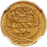 Portugal. 400 Reis, 1729 NGC MS65