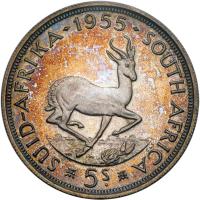 South Africa. 5 Shillings, 1955 PCGS PF64 CAM - 2