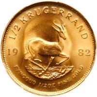 South Africa. Â½ Krugerrand, 1982 PCGS MS66 - 2