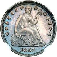 1857 Liberty Seated H10C NGC Proof 66