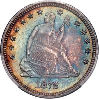 1872 Liberty Seated 25C PCGS MS65