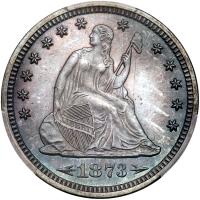 1873 Liberty Seated 25C. Arrows PCGS Proof 65